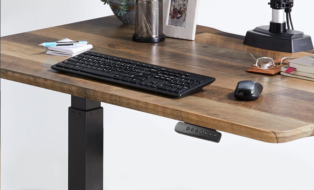 Vari Desk Reclaimed Wood Finish