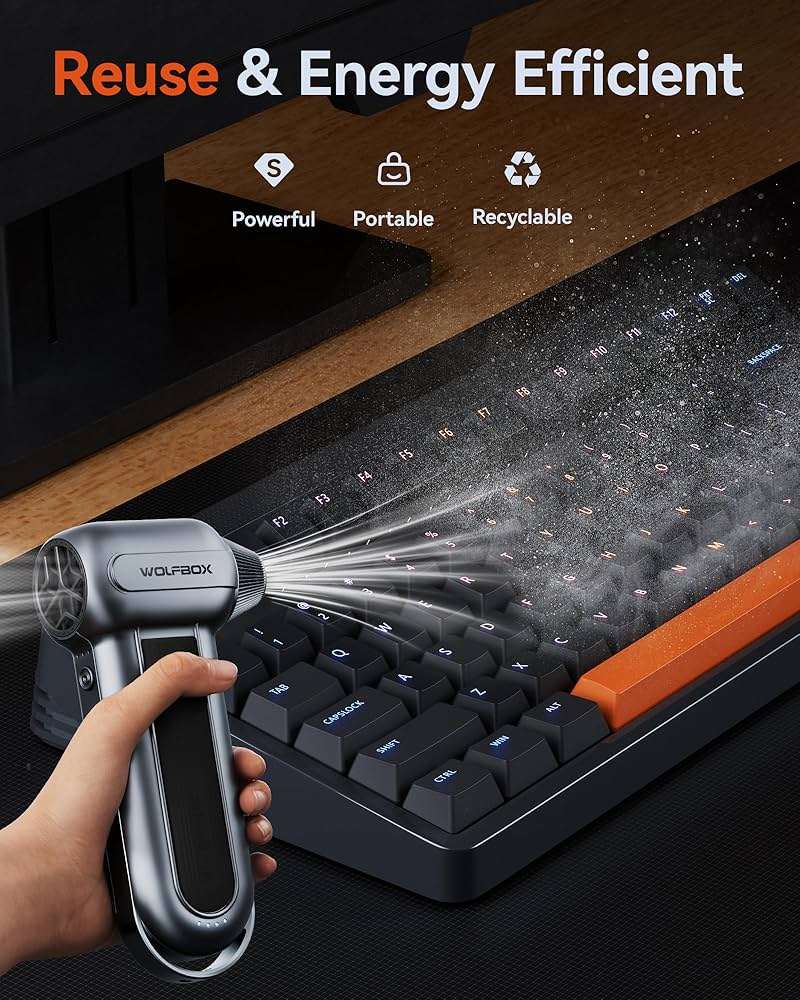 WOLFBOX MF100 cleaning between computer fans